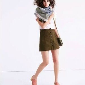 Madewell 00 hunter green button up skirt